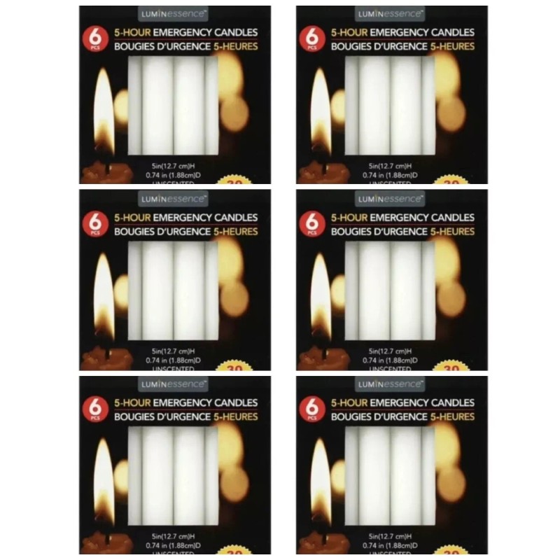 Luminessence 36 Emergency Candles Long Burn Power Outages, Camping, Survival,