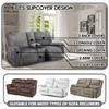 ULTICOR Reclining Loveseat with Middle Console Slipcover, 8-Piece Velvet Stretch