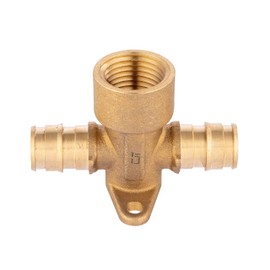 EFIELD Pex A Full Flow Expansion Brass Fitting 1/2" Pex x 1/2" NPT Drop-ear Tee, F1960,(PEX1960090-10PCS)