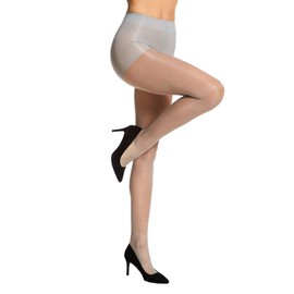 Natori Women's -616 Shimmer Sheer Control Top Tights, NAT, Silver, S