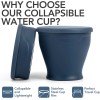 TakeToday 8oz Collapsible Silicone Travel Cup w/ Lid & Bag