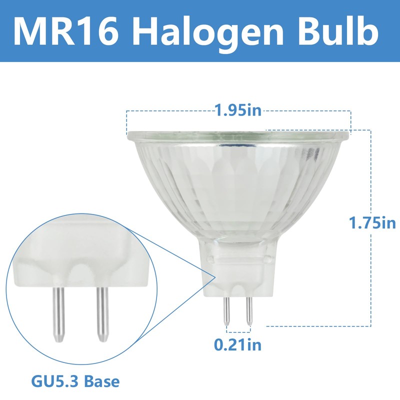 YEGRUEB MR16 Halogen Bulb 12V 35W GU5.3 Bi-Pin Base, 2800K