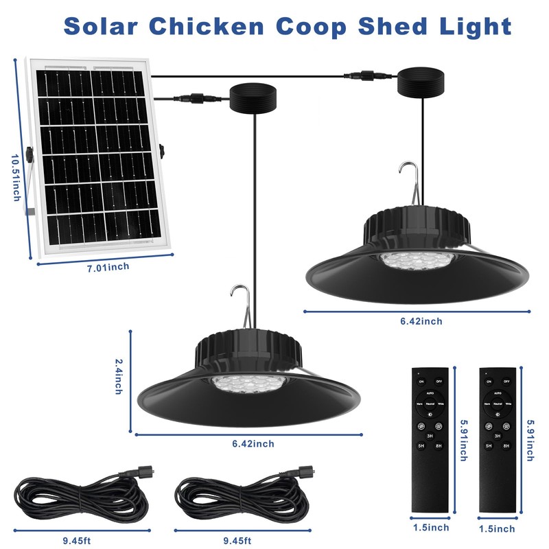 TSUNESLUX 2 Pack Solar Shed Light Outdoor Indoor, Solar Powered
