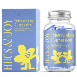 Hugs & Joy Friendship Message in a Bottle with Capsules and Message in a Bottle - 60 Joyful Quotes and Sayings Gift for Best Friends