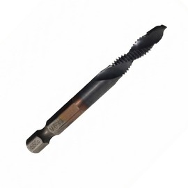 Joyeezs Tap Drill Set, High Speed Steel, 3 Functions, Composite Tap Drill, Chamfering Tap, 0.25 inch (6.35 mm) Hex Bit, Carbide Drill Tap, Spiral Tap, Drilling, Threading Tap, Cobalt High Speed Steel