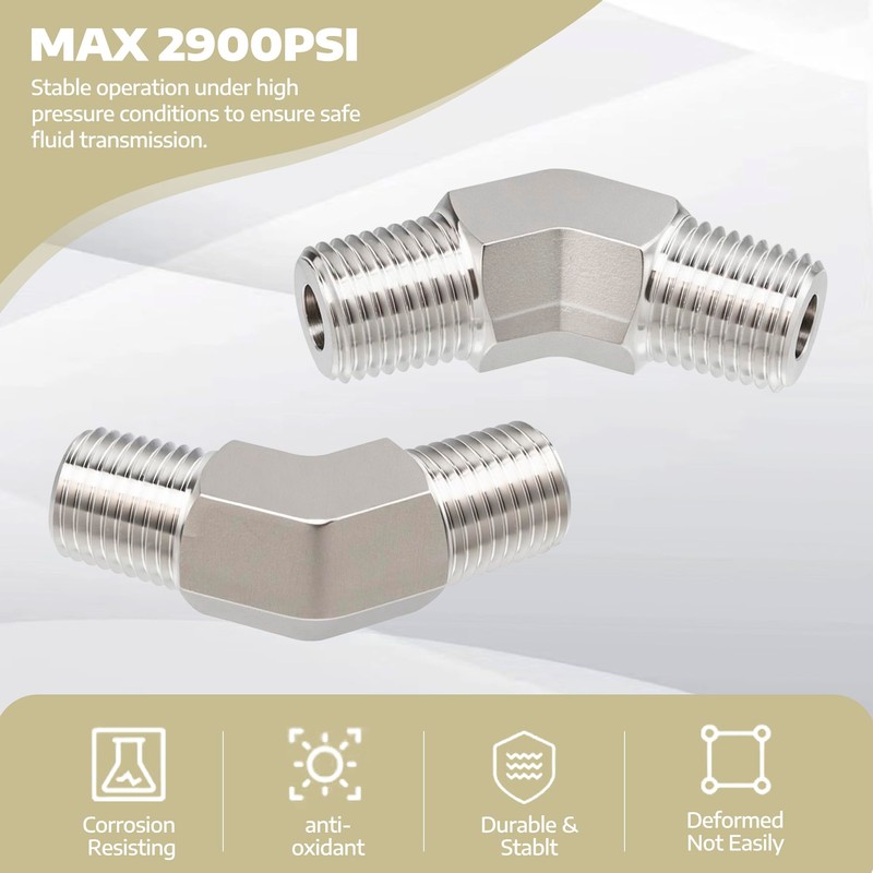 Pysrych Stainless Steel 304 Forged Pipe Fitting 45 Degree Male