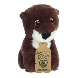 Aurora® Eco-Friendly Eco Nation™ River Otter Stuffed Animal - Environmental Consciousness - Recycled Materials - Brown 5 Inches