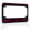 Fastasticdeals Metal Insert Bike License Plate Frame Letters with Pink