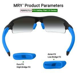 Mryok Replacement Earsocks Nosepieces Kits for Oakley Flak 2.0/2.0 XL - Sky Blue