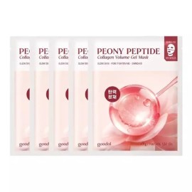 Gootdall 구달 피오니 펩타이드 콜라겐 볼륨 탄력 광채 겔 마스크팩X5매 Gudal Peony Peptide Collagen Volume Elasticity Glow Gel Mask Pack 5 Sheets