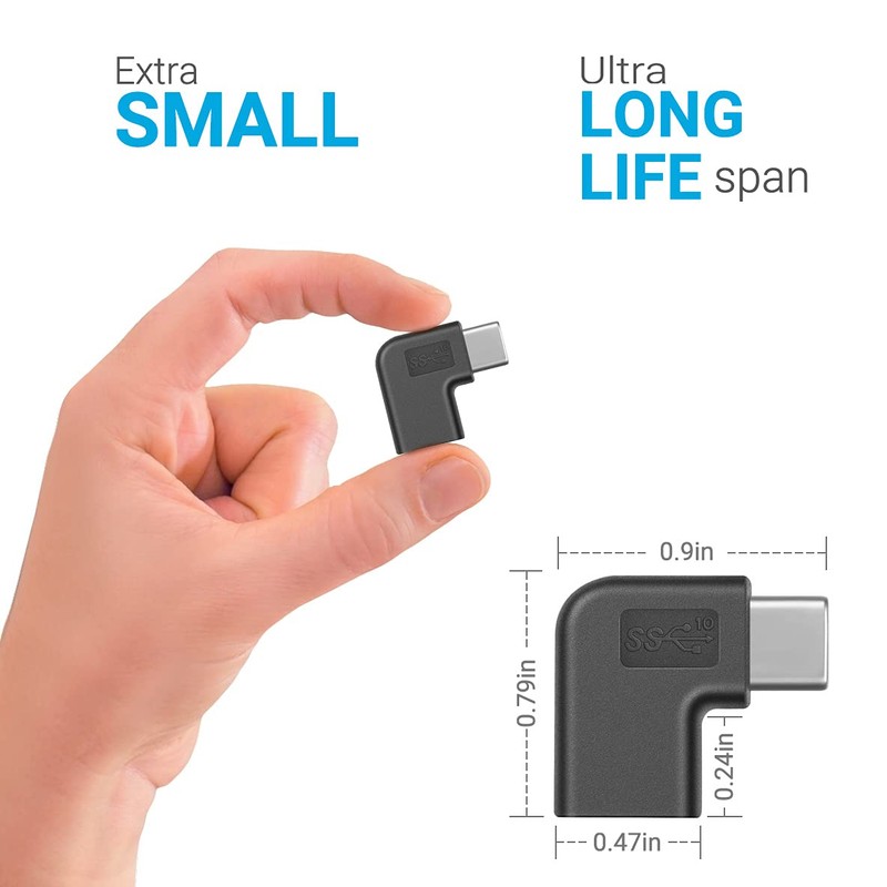 URWOOW USB C Right Angle Adapter,90 Degree USB C to