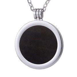 Morella women’s stainless steel necklace 70 cm, with a gemstone coin pendant/chakra disc 33 mm, Stainless Steel