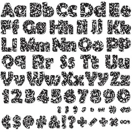 260 PCS Bulletin Board Letters for Classroom 4” Letter Combo Pack Set Composition Black and White Classroom Decorations Alphabet Number Symbol Letter for Bulletin Board Cutout Card for Classroom Decor