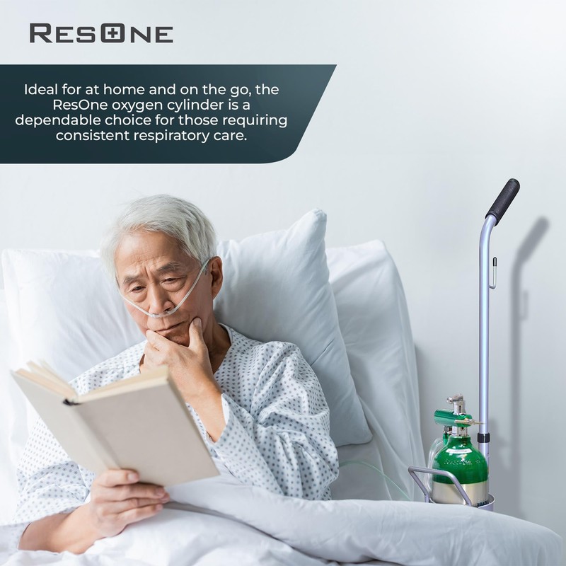 ResOne Portable Aluminum Medical Oxygen Cylinder, D Size, with CGA-870