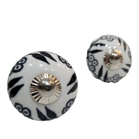 KNOBSWORLD Set of 6 Hand Painted Ceramic Door Knobs Classic Mandala Design for Drawers, Cupboards, Dresser, Wardrobe, Furniture, Door Knobs Including Screws and Nuts (14)