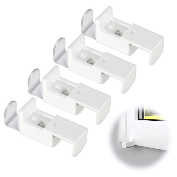 Pack of 4 Clamp Support Mounting Brackets Roller Blind Pleated Accessories Adjustment Range 20 mm for Duo Double Roller Blind and Pleated Blind Clamp Support Set for Pleated Blind White (Pack of 4)