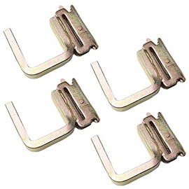 WorldPac (Pack of 4) Heavy Duty E Track 2" Finger Square J Hook Fitting - 3/8" Thickness Finger J Hook Fitting Enclosed Trailer Cargo Management