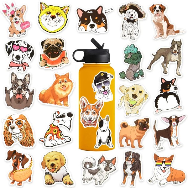 50Pcs Cute Dog Stickers for Kids Vinyl Dog Stickers for