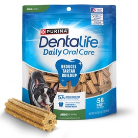 DentaLife Daily Oral Care Dog Treats for Small Dogs 5-20 lbs., Chewy Dental Treat to Freshen Breath and Fight Tartar, Chicken Flavor, 17.1 oz., 58 Chews - 58 ct. Pouch