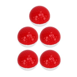 5pcs Golf Sports Training Balls 2 Color Golf Putting Practice Ball Set Double Layer Golf Gift Ball for Home Hotel Red and White