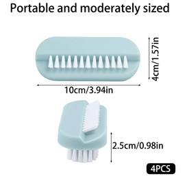 4 Pcs Nail Brush, Nail Brushes, Nail Scrubbing Brush, Two Sided Cleaning Fingernail Scrub Brushes Portable Easy To Hold Soft Stiff Bristles Nail Cleaning Scrubbers For Men Women Kids