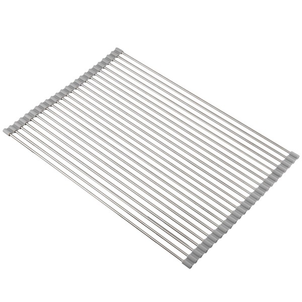 SunCleanse 20.8"x14.2" Roll-Up Dish Drying Rack, Large Over The Sink