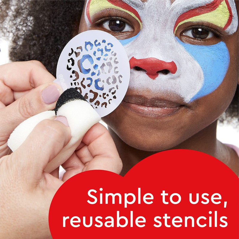 Snazaroo Re-usable Face Paint Adventure Stencils, Blue, 6 Pcs