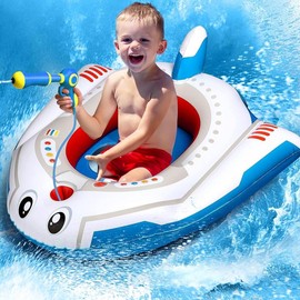 Kiddie Pool, Inflatable Toddler Pool Lounger Float, Foldable Mini Pool Toys Gifts for Swimming Pool Party Birthday, Summer Toys for Babies Boys Girls - Style: Airplane