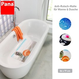 PANA Antirink Mats • Bath Mat with Suction Cups • Shower Mat • Machine Washable at 30° • Size: 36 x 77 cm • Design: Shells