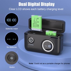 JYJZPB Upgraded Battery Fast Charger Case for Canon NB-13L Battery, with Two Pack NB-13L Batteries Fit for Canon PowerShot G7 X, G7 X Mark II, SX720 HS, SX730 HS, SX740 HS Cameras