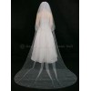 "Handmade" 2T White Cathedral Scattered 110 Rhinestones Pencil Edge Bridal