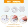 150 PCS White Screw Caps Plastic Hinged Screw Cover Caps,