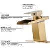 AVSIILE LED Bathroom Sink Faucet, Brushed Gold Waterfall Single Hole