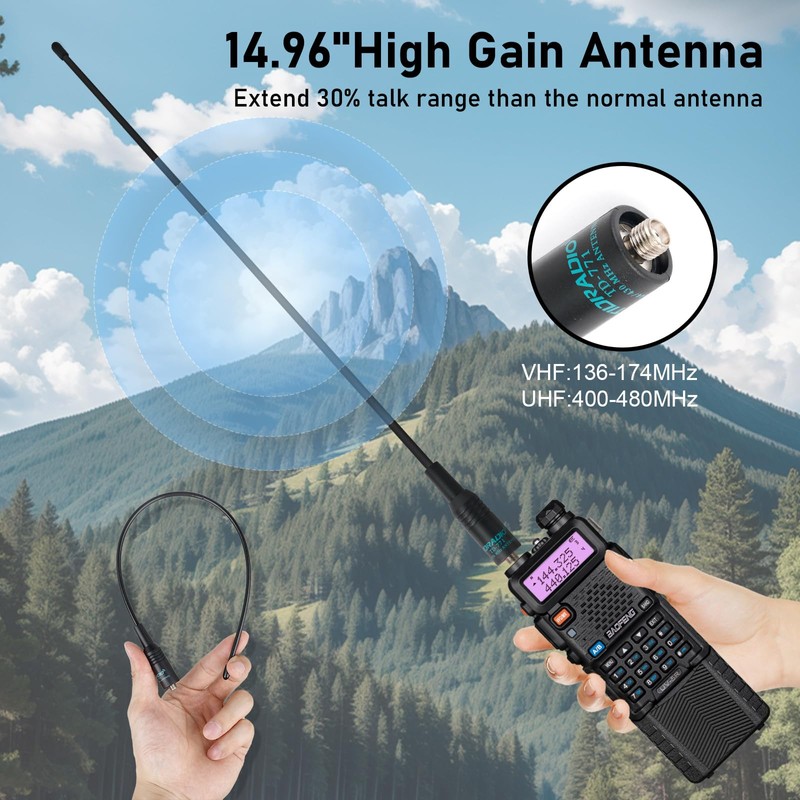 BAOFENG Radio UV-5R Ham Radio(4pcs Batteries), Handheld 8W Upgrade Long