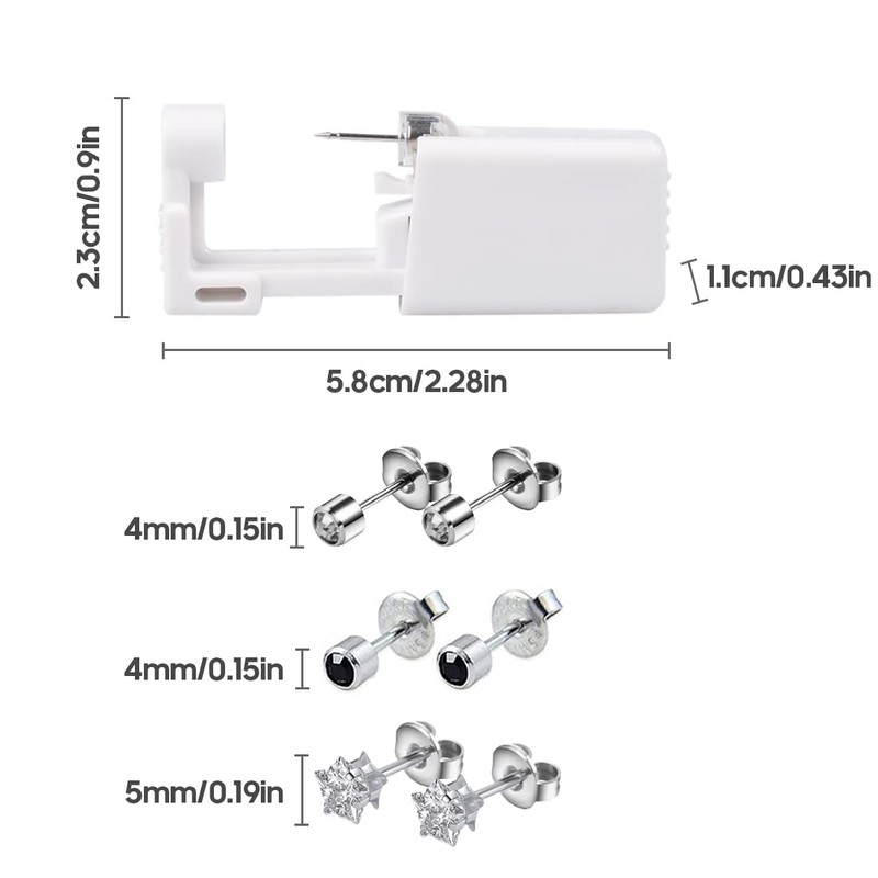 Set of 6 ear piercers, comes with 3 pairs of