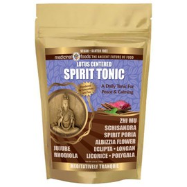 Medicinal Foods Lotus Centered Spirit Tonic, Meditation and Sleep, Pure Chinese Herbal Powder, Vegan, Non-GMO, Sugar Free, Gluten Free, Mix in Smoothies and Teas, Daily Superfoods Powder