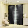 F-CHU Black Lace Curtains 72 drop Pair Voile Net Curtains