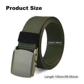 YSFVNP 2 Pcs Work Belts for Men, Cozy Canvas Belt for Men Women, 130 cm Adjustable No Holes Belt, Fast Pass Through the Airport Security, Suitable for Anywhere, Length 130 cm/51.18 inch
