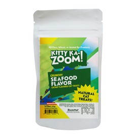 KITTY KA-ZOOM Crunchy Natural Seafood with Catnip Treats for Cats, 2.75 OZ | Low Calorie Carefully Crafted Treats for Indoor and Outdoor Felines | Hand Harvested Catnip