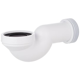 McAlpine CONQ 4"/110mm 90 Degree Space Saving Bend Adjustable Length Rigid WC Connector, White