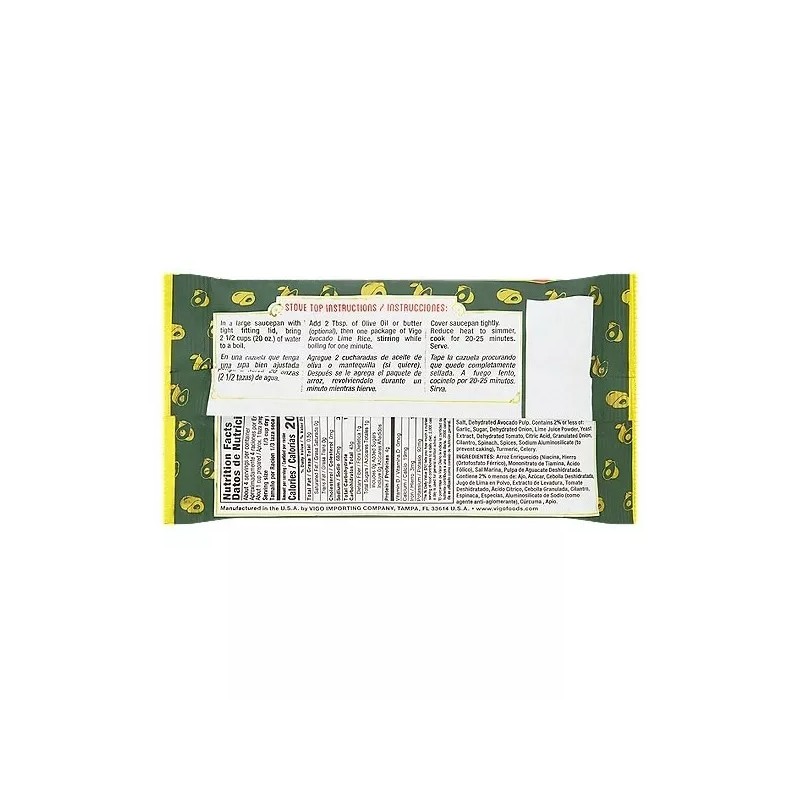 Vigo Creamy Avocado Lime Rice - Vegan, Gluten Free -