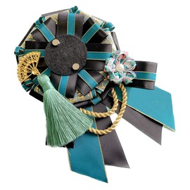 G Trigger Japanese Pain Rosette, Decorative Rosette, Can Batch Rosette, Various Types, Parts, Chain, Ribbon, Pain Bag Decoration, Handmade, DIY Rosette Decoration, Character Green