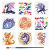 FINGERINSPIRE 9Pcs Dragon Painting Template with Brush 30x30cm Dragon Theme