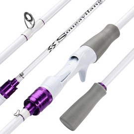 Sougayilang  Pole, 2 Sections Spinning Rod with EVA and Cork Handle Grip, Baitcasting Rod for Freshwater  Rod super smooth - Color: Casting