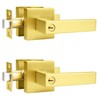 Probrico Gold Keyed Entry Door Handle Square Heavy Duty Entrance