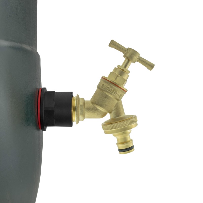 3/4" bsp Waterbutt Connector +Solid Brass bib tap with Click-Lock