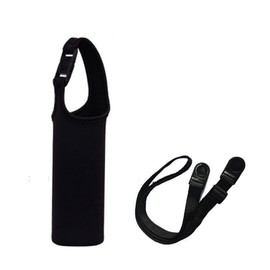 ABE Water Bottle Cover Case, Water Bottle Holder, Shoulder Bag, For Kids, Kids, Adults, 16.9 fl oz (500 ml), 600 ml, Thermal Insulation, Unisex, Black, One-touch Removal, Buckle Included, Shoulder