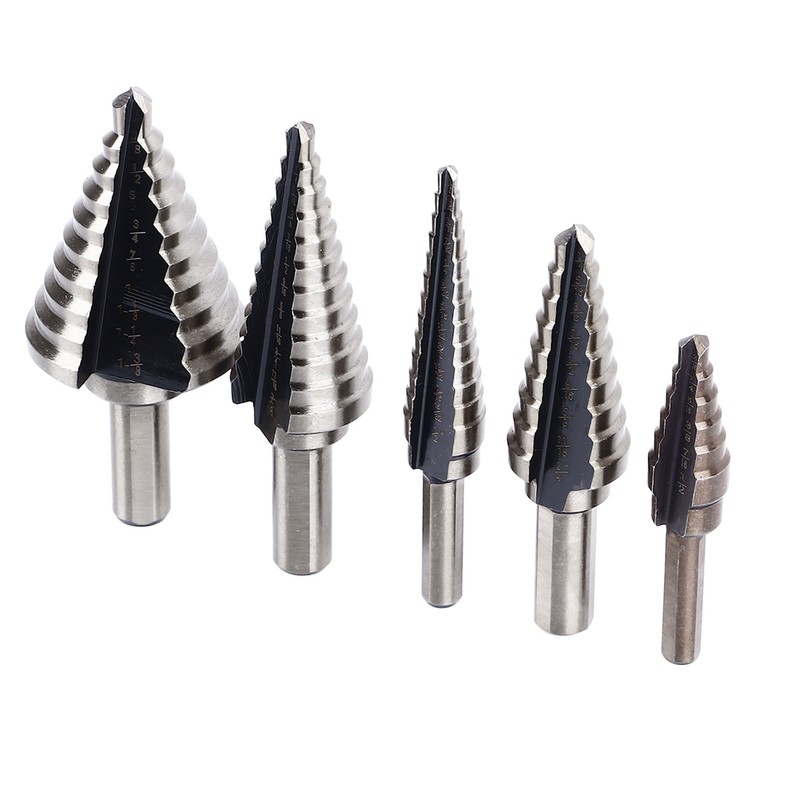 5Pcs Step Drill Bit Set Alloy Steel High Accuracy Multifunctional