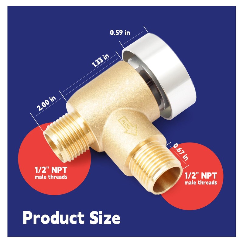 Dusledel Upgraded 571-VAC-CHK-A Brass RV Vacuum Breaker Check Valve, 571