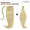 Lacer Pony Tails Extensions Human Hair Straight Wrap Around Hair